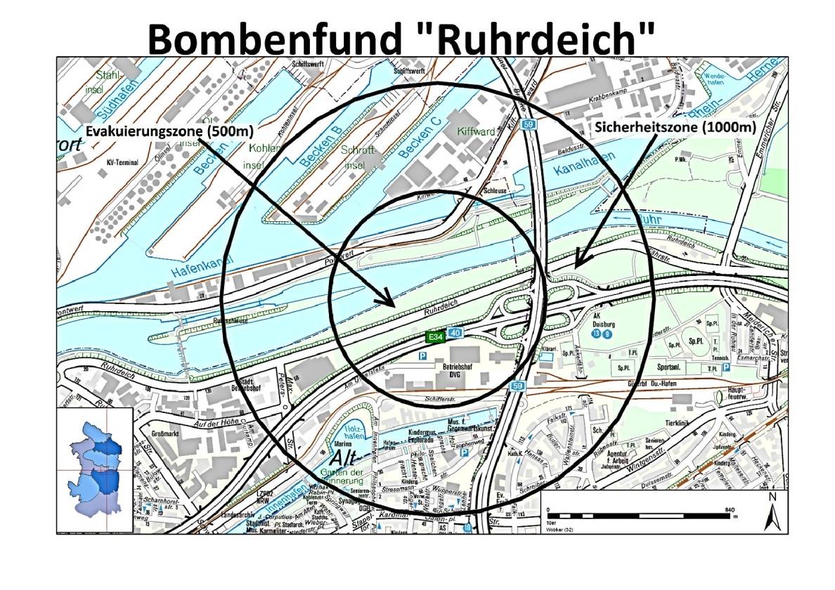 Zehn-Zenter-Bombe: Autobahnkreuz Duisburg wird gesperrt