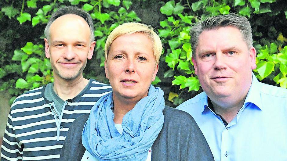 Der neue Vorstand: Andree Leonhard als 2. Vorsitzender, Angelique Schweers als Kassiererin und Andreas Feller als 1. Vorsitzender (vl) vertreten zukünftig den Werbering Hamborn. 