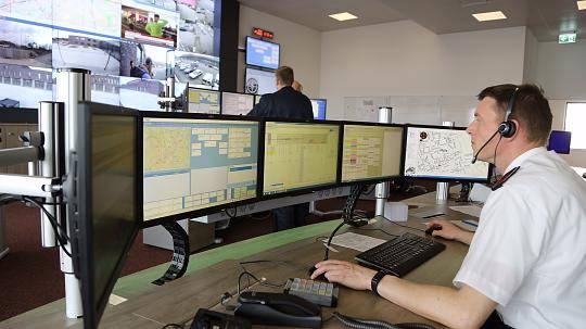 Die Leitstelle der Feuerwehr Krefeld.