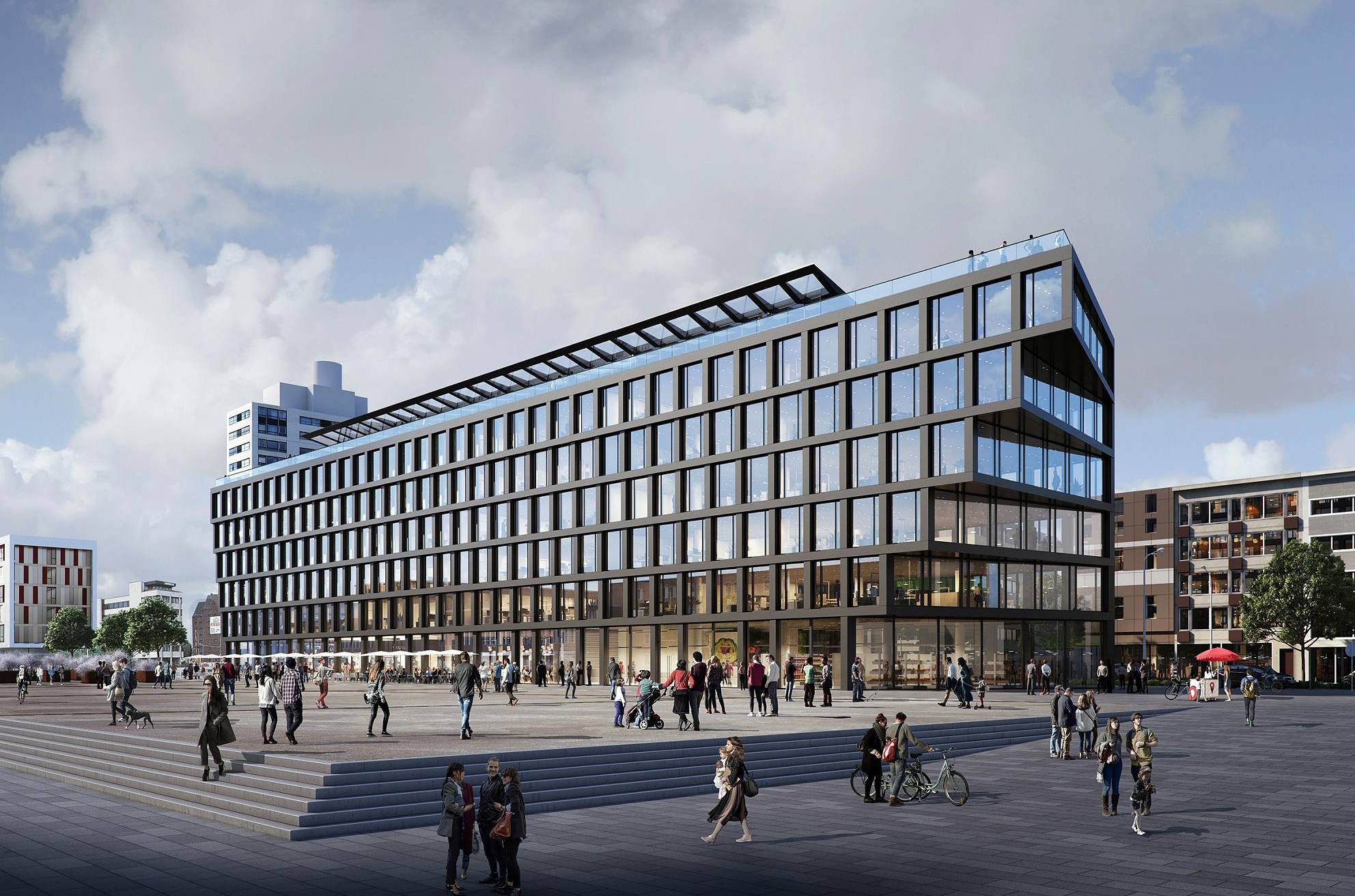 So wird man das neue Gebäude aus Richtung Harry-Epstein-Platz...