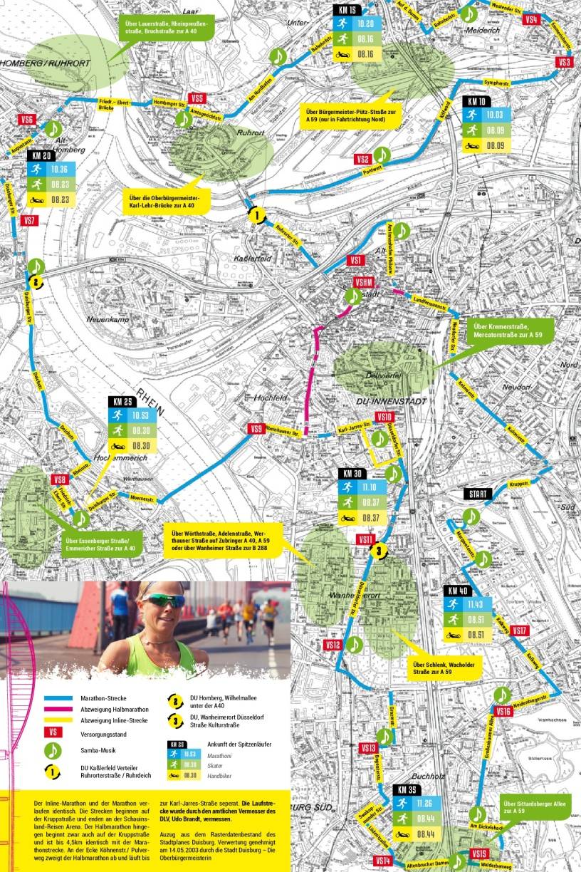  Streckenverlauf Rhein-Ruhr-Marathon 