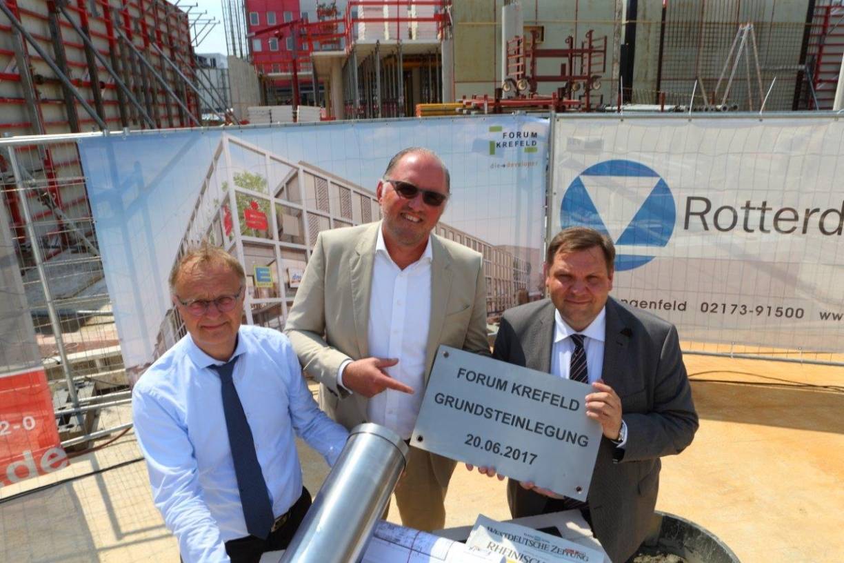 Grundsteinlegung fürs Forum Krefeld