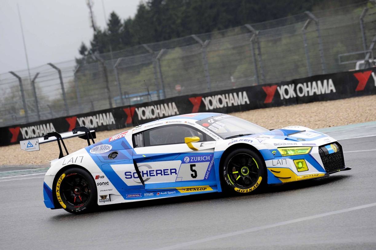 Das Siegerauto von Phoenix Racing, der Audi R8 LMS mit der Startnummer "5".