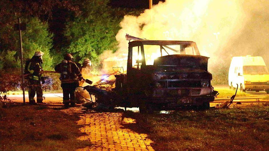 Wohnwagen brannte aus