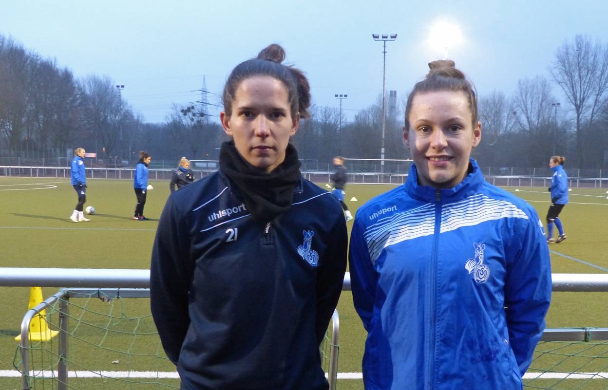Die beiden Neuzugänge der MSV-Frauen: Stürmerin Simona Koren (rechts) und Abwehrspielerin Marina Himmighofen (links).