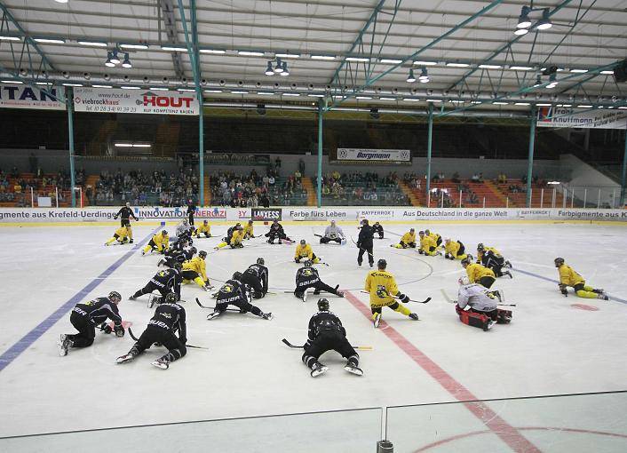 Pinguine freuen sich über (kühlende) Eiszeit