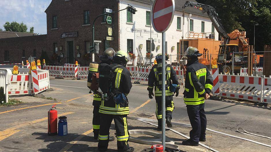 Eine Gasleitung wurde beschädigt
