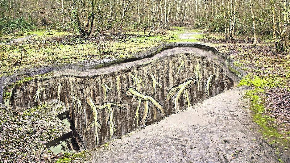 3D-Kunst auf Industriebrache