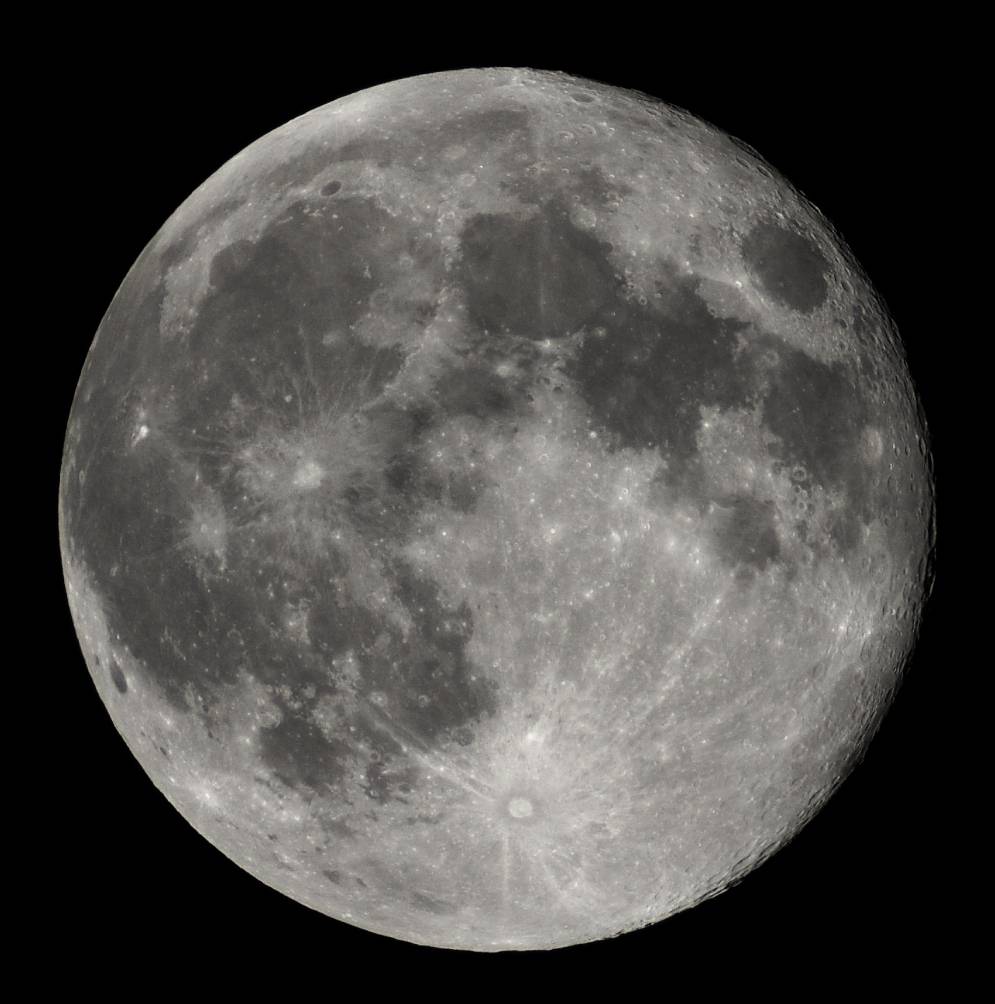Vollmond von der Erde aus fotografiert.