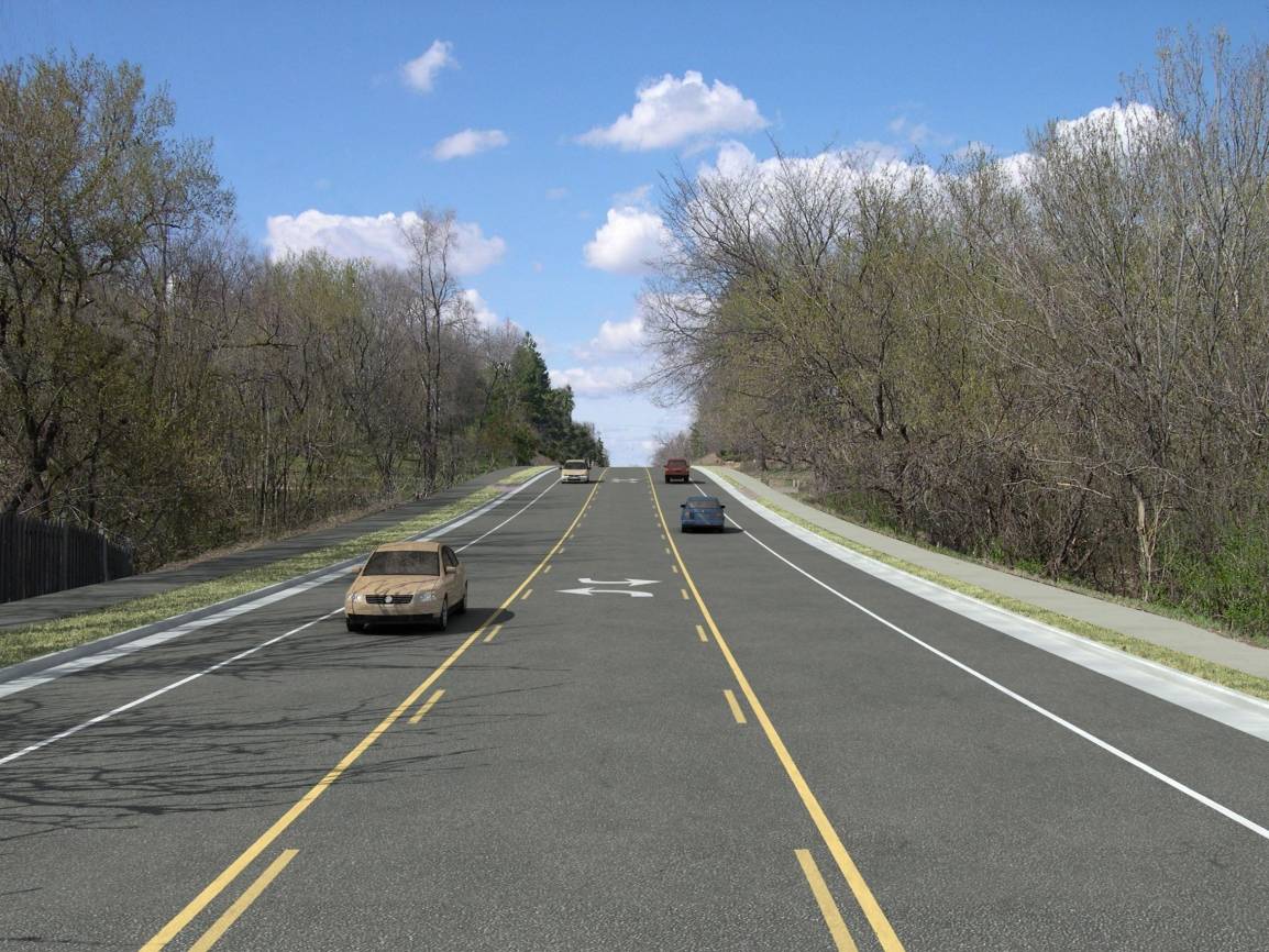 Amerikanische Verhältnisse in Rheinhausen? Die„Center Lane“, eine gemeinsame Mittelspur zum Links-Abbiegen für den gegenläufigen Verkehr, findet man häufiger in den USA.