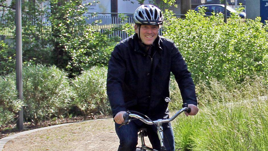  Bürgermeister Fleischhauer fuhr beim Stadtradeln 2015 mit gutem Beispiel voran. 