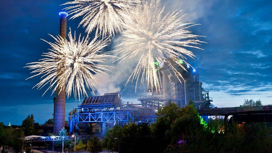 Gegen 23 Uhr gibt’s am Samstag überm Hochofen 5 ein Feuerwerk im Landschaftspark Nord.