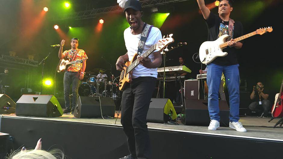 Patrice und seine Band hatten Späßken am...