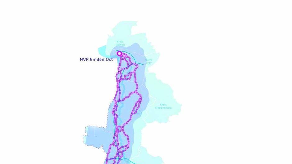  Der Vorzugskorridor von Amprion läuft von Niedersachsen bis zum westlichen Niederrhein. 