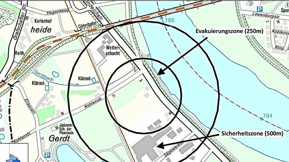  Evakuierungs- und Sicherheitszone 