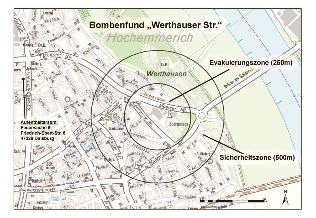 Bombenfund an der Werthauser Straße in Duisburg-Rheinhausen
