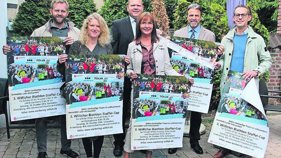 Die Vorstandsmitglieder des Werberings Willich und ihre Unterstützer hoffen auf zahlreiche Teilnehmer an dem 3. Willicher Biathlon-Staffel-Cup.