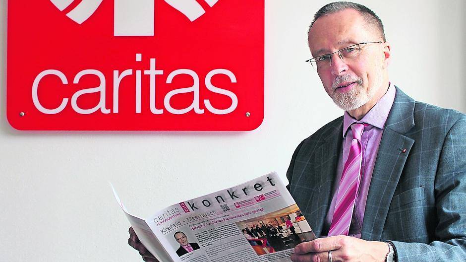  Auf Kurs: Caritas-Vorstand Hans-Georg Liegener stellt den Jahresbericht der Krefelder Wohlfahrtsorganisation vor. Das kirchliche Unternehmen ist wirtschaftlich gesund und steuert das 100-jährige Jubiläum im kommenden Jahr an. 