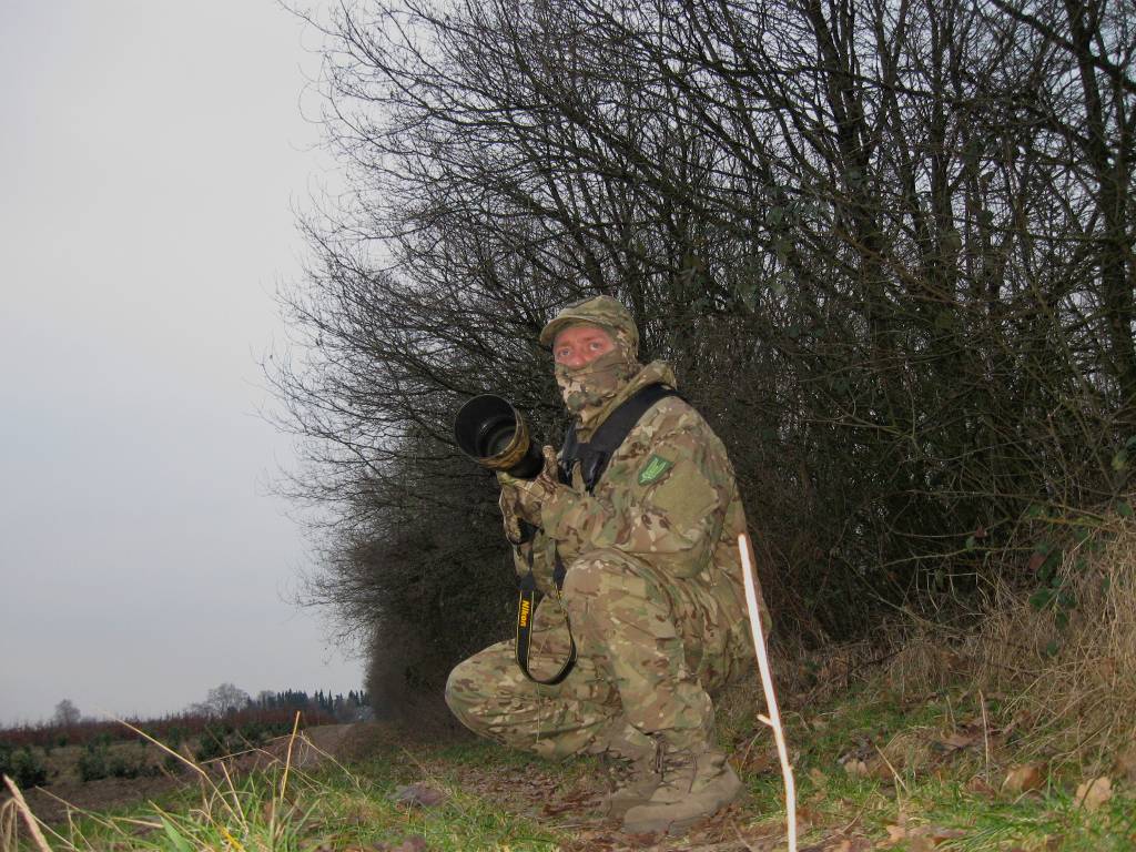 Harald Peters in Komplettausrüstung auf Fotopirsch.