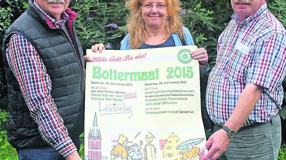  Freuen sich auf den nächsten Bottermaat am 20. September: Die Mitglieder des vorbereitenden Arbeitskreises Barbara Kaltenmaier, Klaus-Dieter Ohlig (l.) und Karl Heußen (r.). Sie haben ein abwechslungsreiches Programm auf die Beine gestellt. 