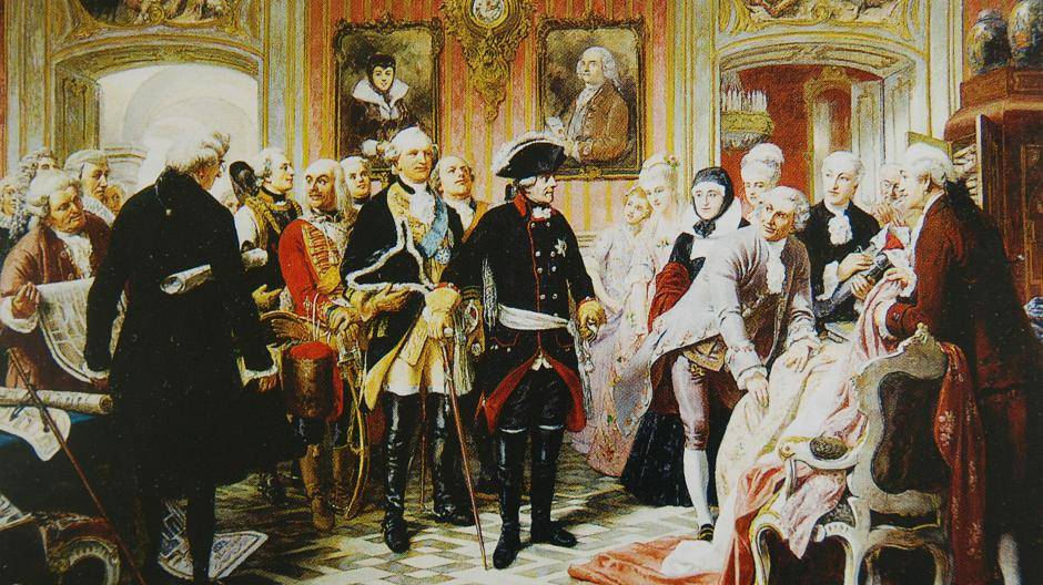 Hoher Besuch in Krefeld: Nicht nur heutige Besucher schätzen die Qualitäten der Seidenstadt. Schon Friedrich der Große nahm von seinen Visiten 1751 und 1763 wertvolle Anregungen mit. Vor allem die Produkte der hiesigen Seidenbarone fanden sein Interesse.