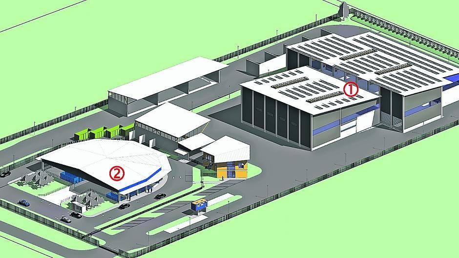 Das Modell des Logistik- und Wertstoffzentrums im VeNeTe-Gebiet.