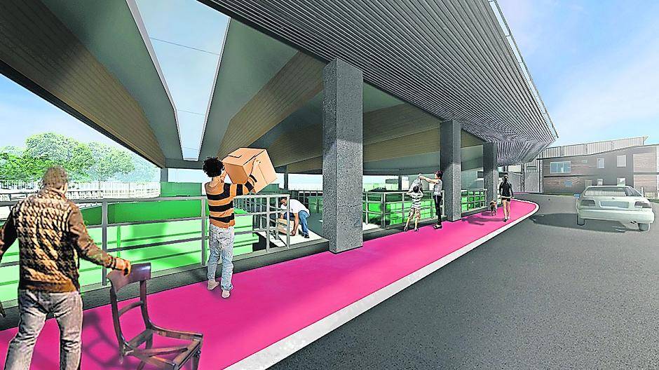  Dreidimensionale Darstellung des Wertstoffzentrums, in dem die Bürger des Kreises Viersen ihre Wertstoffe abladen können.  