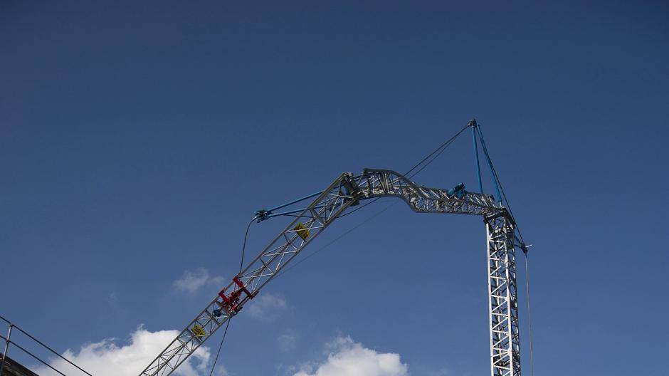 Der havarierte Baukran an der Joachimstraße