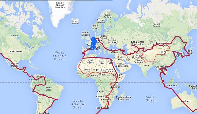 Die geplante Reiseroute