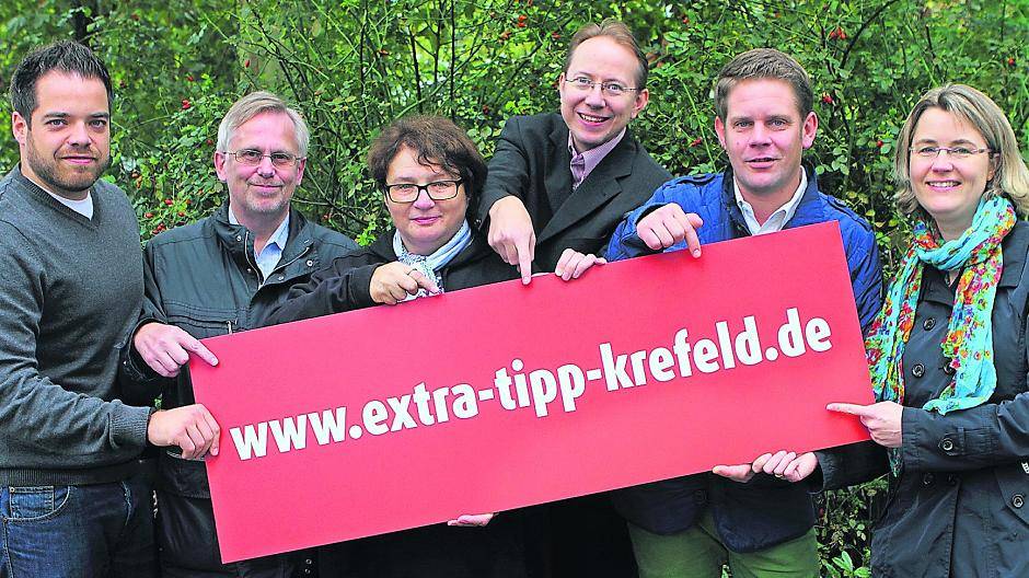  Die Extra Tipp Redaktion: (v.l.) Die Redakteure Peter Reuter und Ernst Müller, Sonderthemen-Redakteurin Gabi Engels, Redaktionsleiter Jan Popp-Sewing, Redakteur Jörg Zellen und Redakteurin Alexandra Rottmann. 