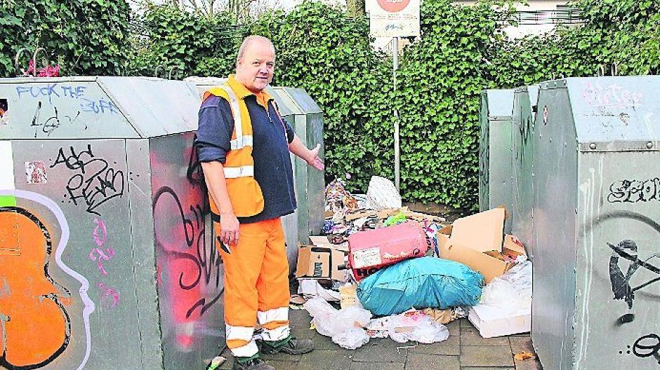 Der dreckigste Standort Nummer eins in Meerbusch: An der Büdericher Hildegundisallee.