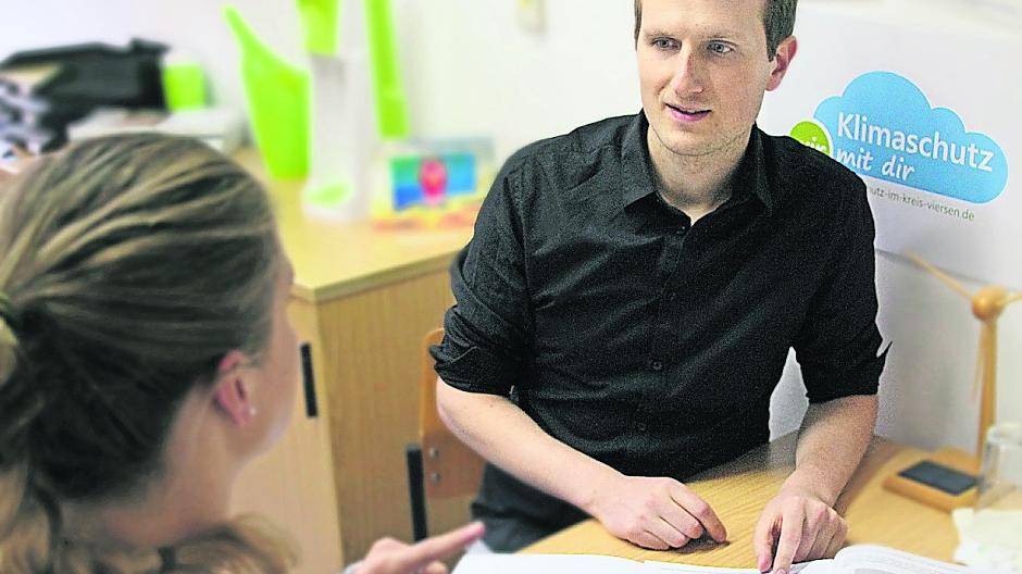 Klimaschutzmanager Felix Schütte koordiniert die Klimaschutzprojekte für den Kreis Viersen