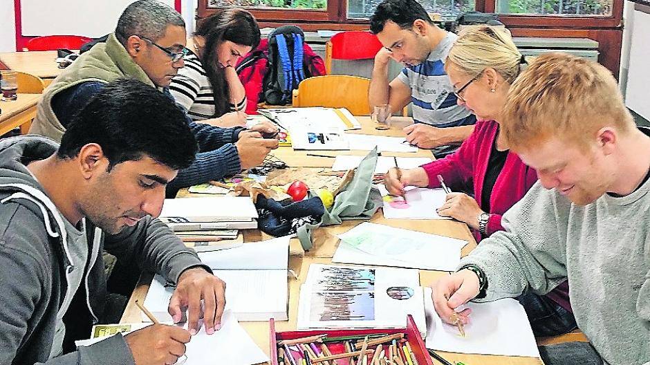 Malen mit Flüchtlingen