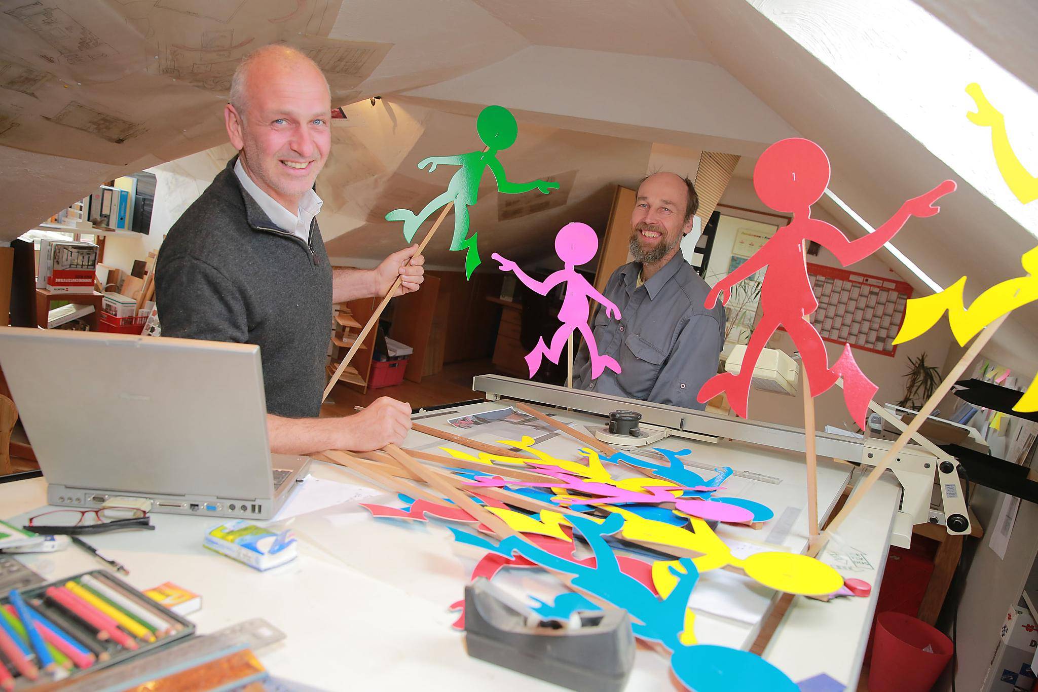 Roland Ehlen und Thomas Eisenberger sind die Macher der bunten Menschen.