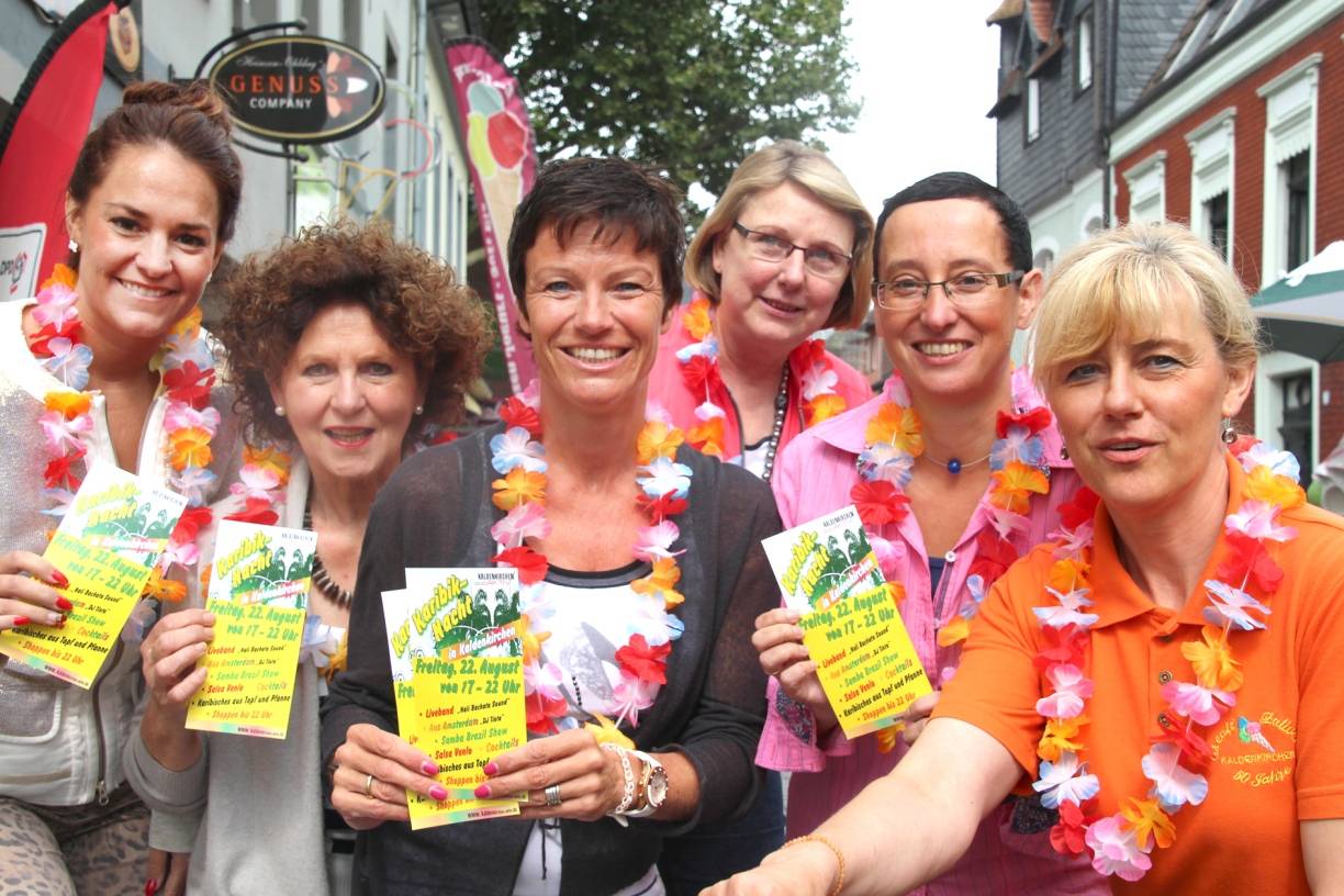  Beste Laune garantiert: Annegret Testroote, Jakobine Albrecht-Hermanns, Astrid Stelzer, Betty Krause Sonja Beckmann und Luisa Zalivani (von links) freuen sich schon auf die Karibische Nacht. 