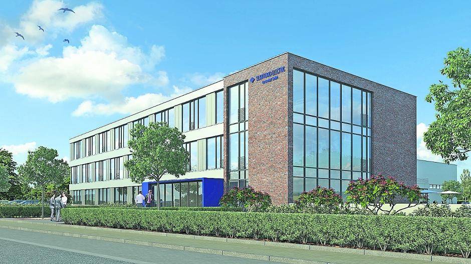 So wird das neue Firmengebäude der Sumitomo Electric Hartmetall GmbH an der Konrad-Zuse-Straße aussehen, wenn es im Dezember 2015 fertiggestellt ist. Foto/Visualisierung: Sumitomo