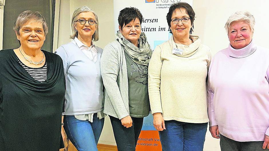 Ulla Franken (KKV), Ulrike Spielhofen, Sylvia Rohwer, Irmgard Lambertz (Kinderschutzbund Viersen), Doris Glittenberg (KKV).