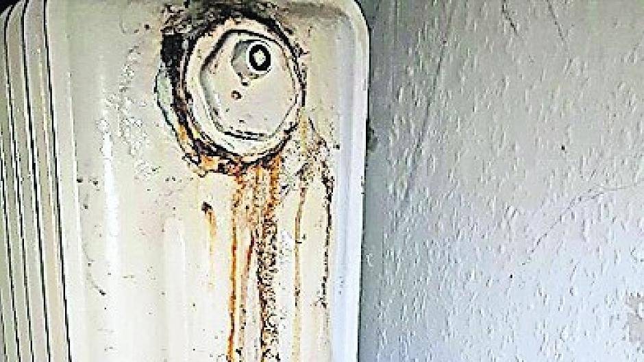  Heizkörper, der schon etwas älter sein muss. 