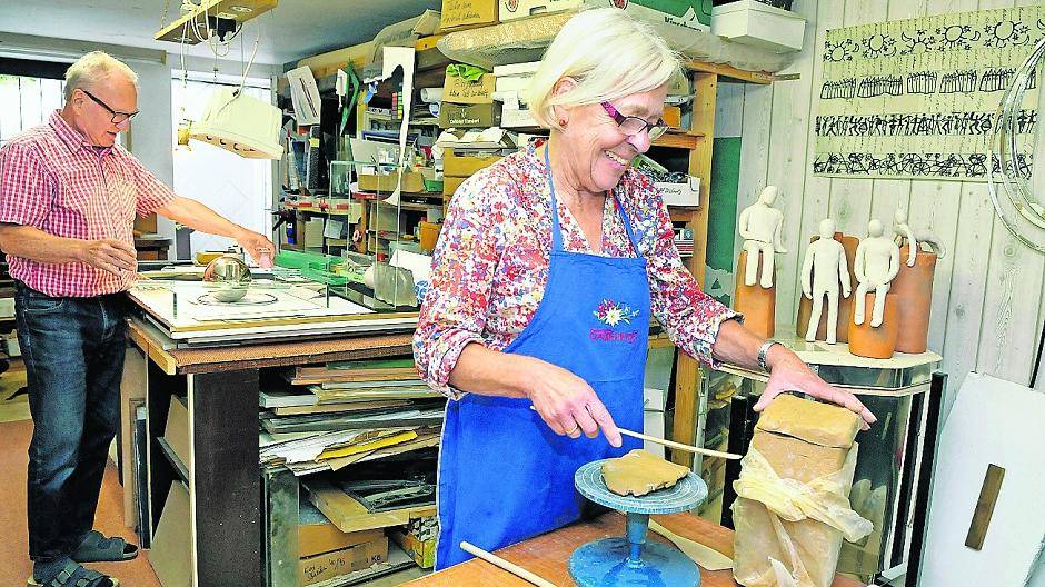  Gert und Monika Paulußen haben eine gemeinsame Werkstatt in ihrem Haus. 