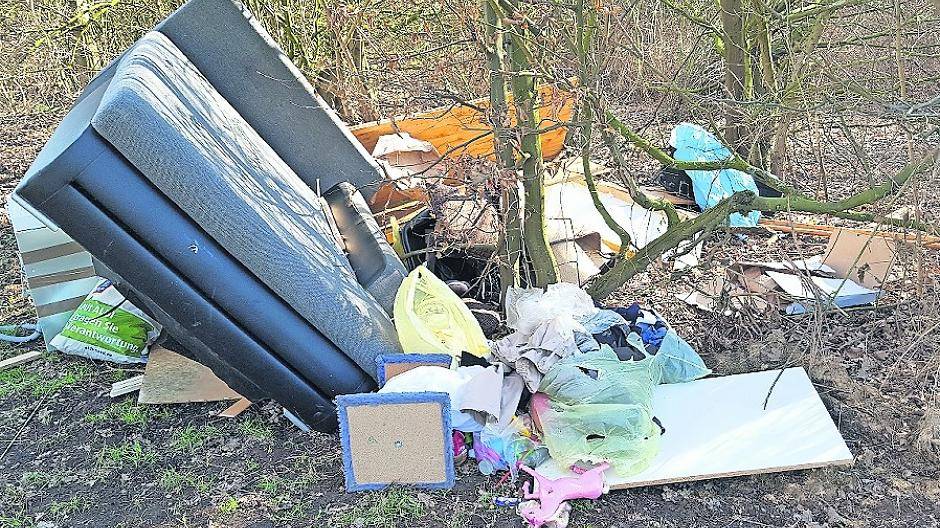  Immer mehr wilde Müllkippen — wie diese hier in Kleinenbroich an der L 361— werden im Korschenbroicher Stadtgebiet gemeldet.  