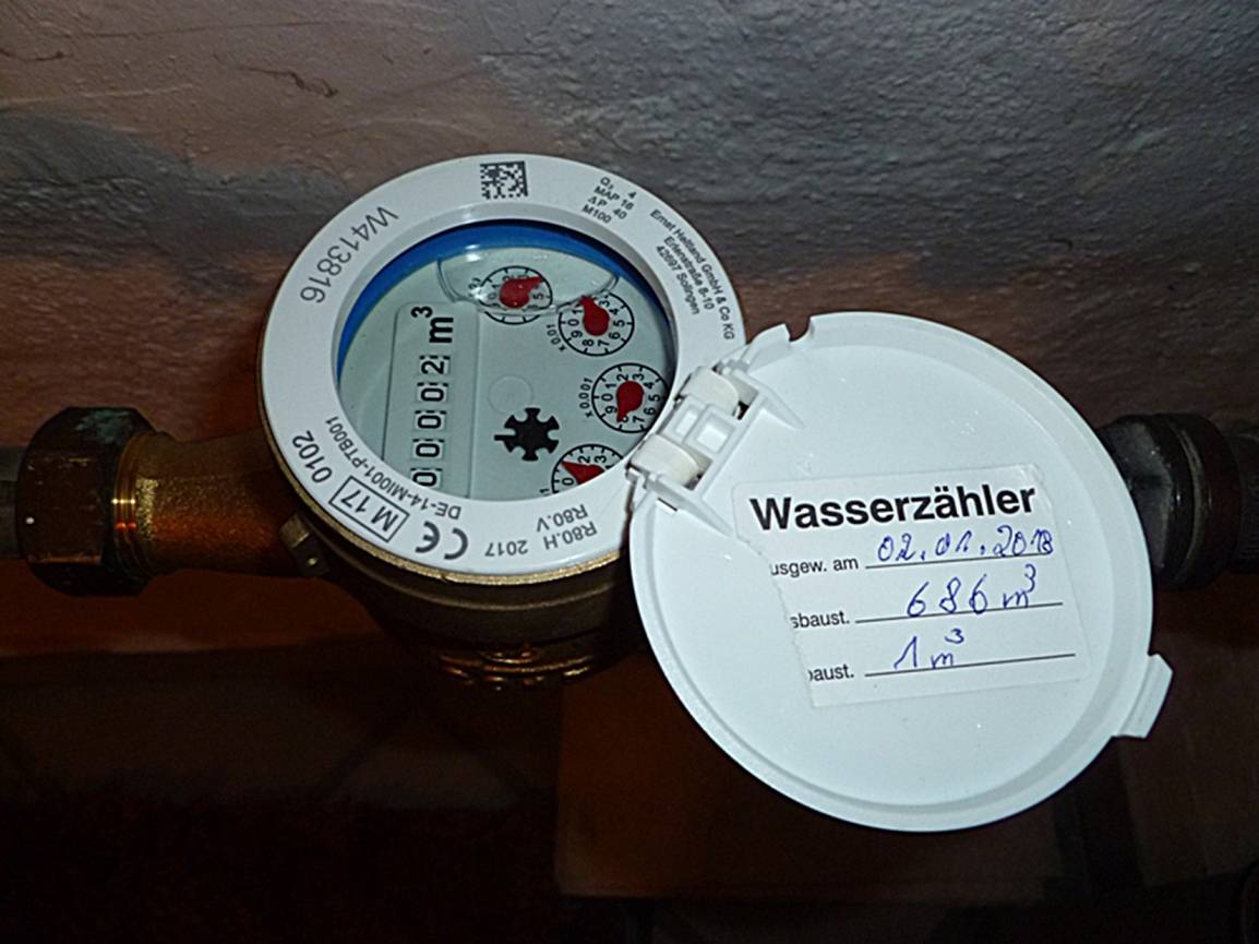  Die Wasseruhr wurde Anfang Januar ausgewechselt. 