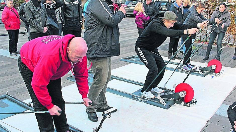  Der 400-Meter-Lauf (Frauen 100 Meter weniger) auf dem Thorax-trainer fordert die Sportler ungemein. 
