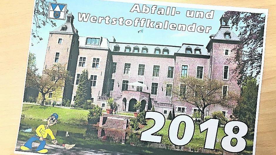 Lange verschickt, aber offensichtlich nicht überall angekommen — der 2018er Abfallkalender der Stadt Willich.