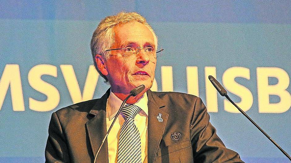 Ingo Wald bei der Jahreshauptversammlung des MSV Duisburg.