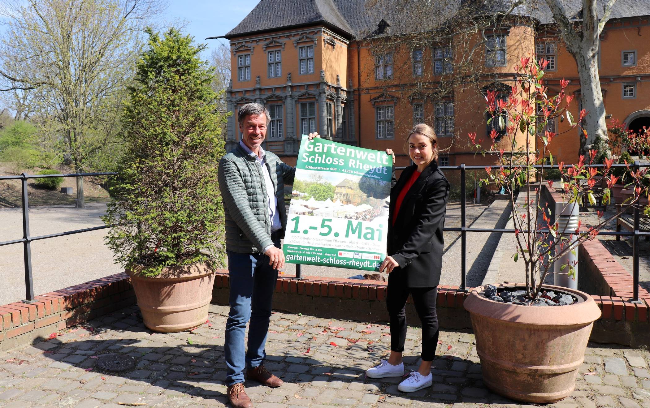  Messeveranstalter Reno Müller und Vanessa Rödiger, zuständig für Marketing, stellten die Gartenwelt 2019 vor, die in diesem Jahr fünf Tage dauert. 