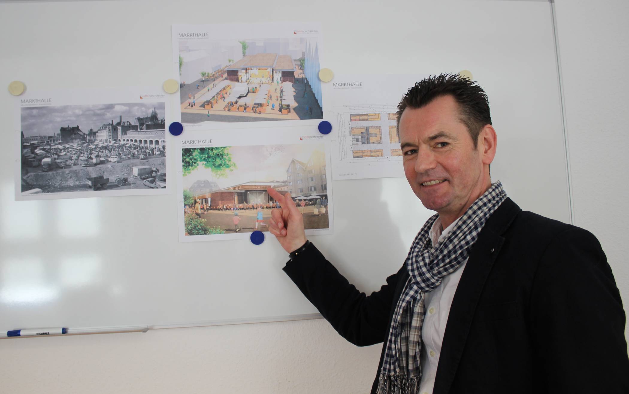   Projektentwickler Holger Brinkmann-Sahm freut sich: Ende 2020 soll die Markthalle stehen. 