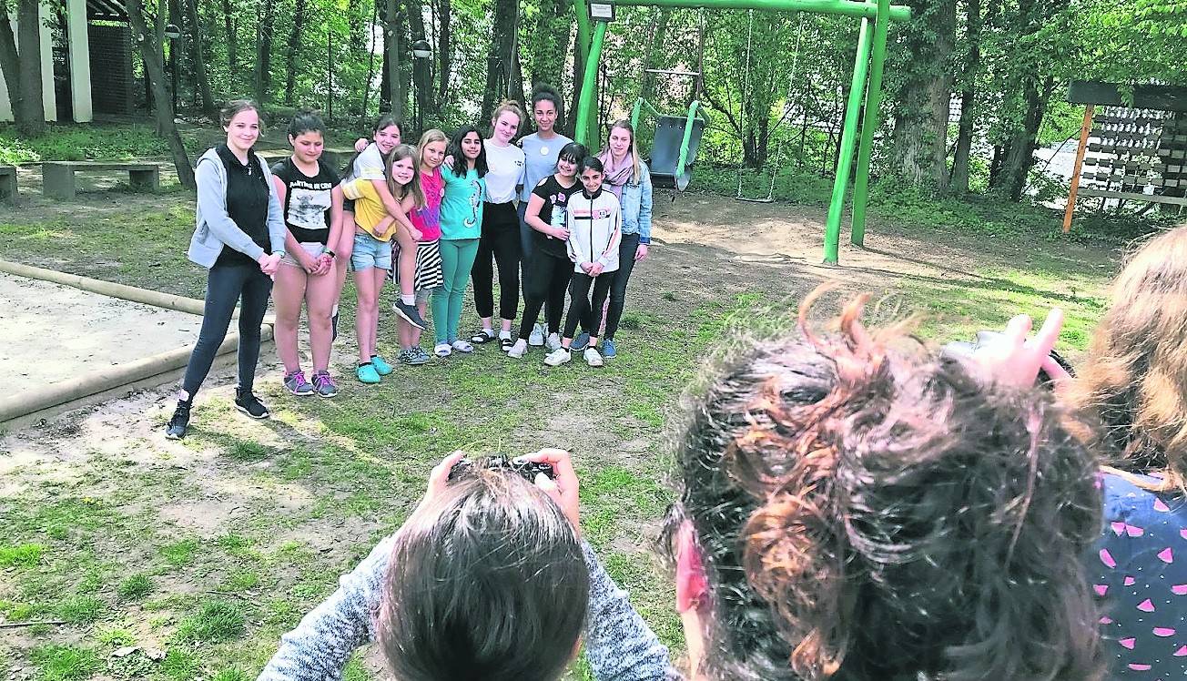 Die Videogruppe bei der Arbeit.