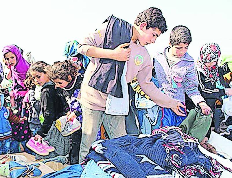 47 Tonnen Hilfsgüter wurden in den ersten vier Monaten des Jahres in den zahlreichen Flüchtlingscamps um Aleppo und Idlib verteilt.