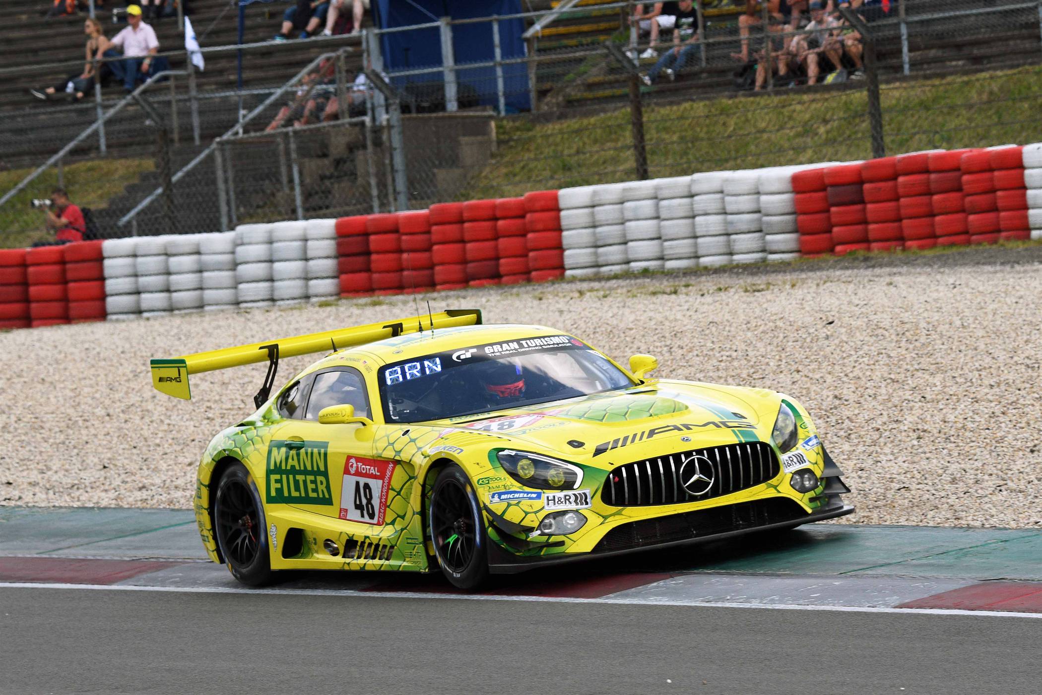 Die „MAMBA“ - der Mann-Filter Mercedes AMG GT3 von HTP Motorsport, auf dem Lance David Arnold ins Rennnen ging.