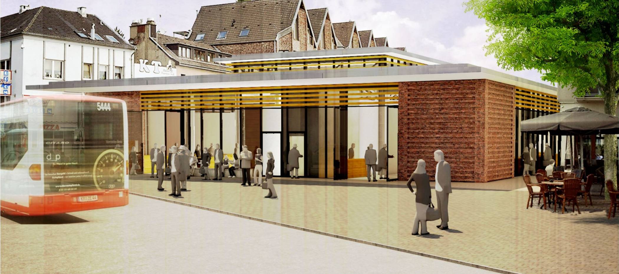  Herzstück des „neuen“ Kapuzinerplatzes: die Markthalle für ein einzigartiges Einkaufserlebnis. Animation: Otten Architekten 